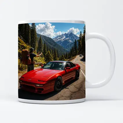 Nissan 240SX Red Sports Car Mountain Road