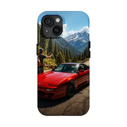Nissan 240SX Red Sports Car Mountain Road