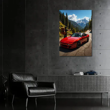 Nissan 240SX Red Sports Car Mountain Road