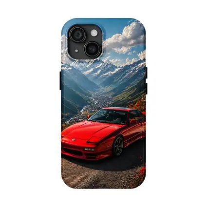 Nissan 240SX Red Car Mountain Road