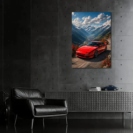 Nissan 240SX Red Car Mountain Road