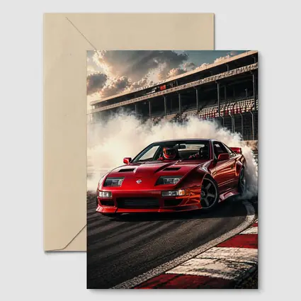 Nissan 300ZX Drifting Red Car Race Track