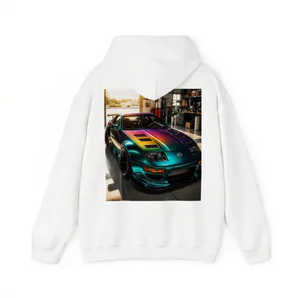 Nissan 300ZX Rainbow Paint Garage Shot