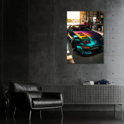 Nissan 300ZX Rainbow Paint Garage Shot