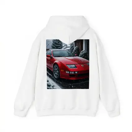 Nissan 300ZX Red Sports Car Snowy Driveway