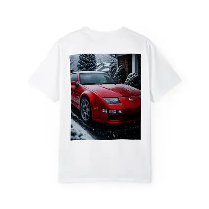 Nissan 300ZX Red Sports Car Snowy Driveway