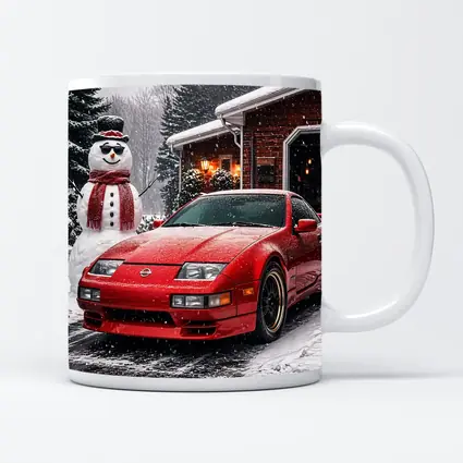Nissan 300ZX Red Sports Car Winter Snow