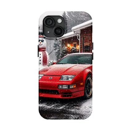 Nissan 300ZX Red Sports Car Winter Snow