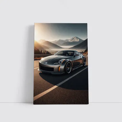 Nissan 350Z Gray Sports Car Mountain Road