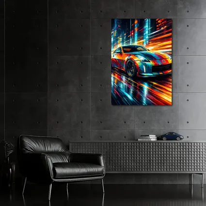 Nissan 350Z Colorful Art City Night