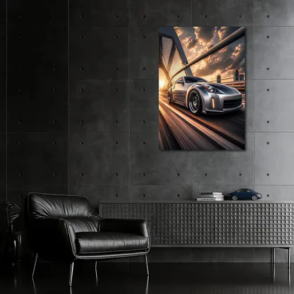 Nissan 350Z Silver Bridge Sunset Drive