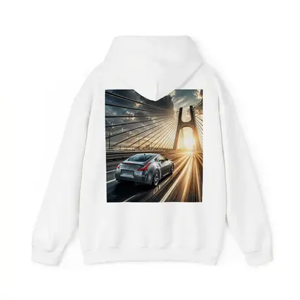 Nissan 370Z Racing Across Sunset Bridge