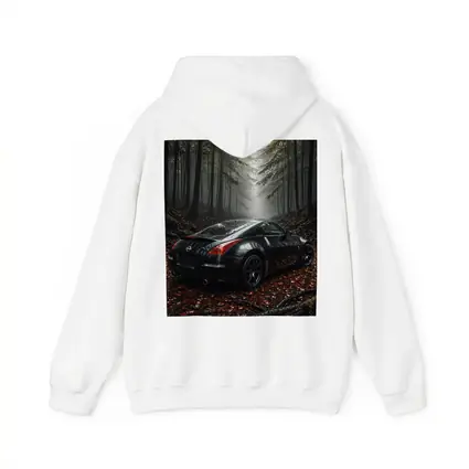 Nissan 350Z Black Wet Foggy Forest