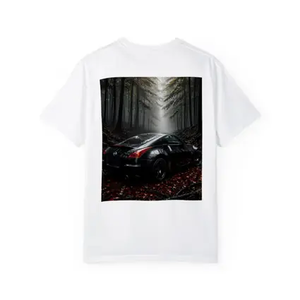 Nissan 350Z Black Wet Foggy Forest