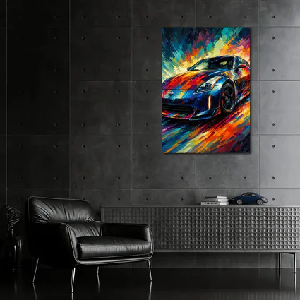 Nissan 350Z Impressionist Colorful Sports Car Art