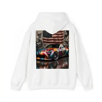 Nissan 350Z Custom Wrap American Flag Graffiti
