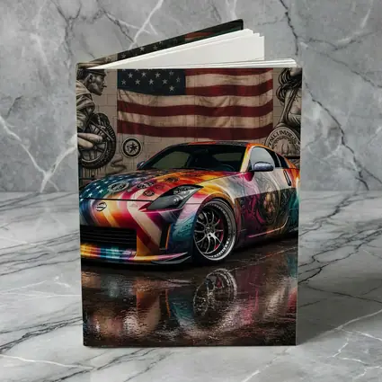 Nissan 350Z Custom Wrap American Flag Graffiti