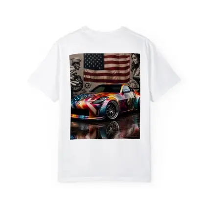 Nissan 350Z Custom Wrap American Flag Graffiti