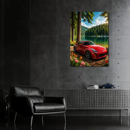 Nissan 350Z Red Sports Car Lake Forest
