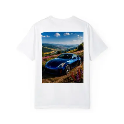Nissan 350Z Blue Sports Car Hillside View