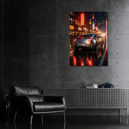 Nissan 350Z Rainy Neon City Night