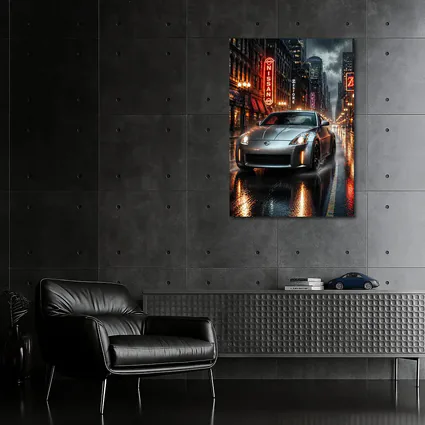 Nissan 350Z Rainy Neon City Night