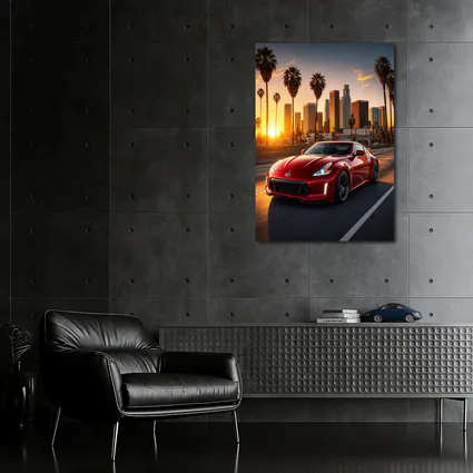Nissan 370Z Red Los Angeles Sunset Drive