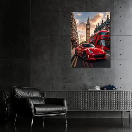 Nissan 370Z Red Sports Car London Street