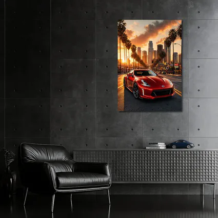 Nissan 370Z Red Los Angeles Sunset Street