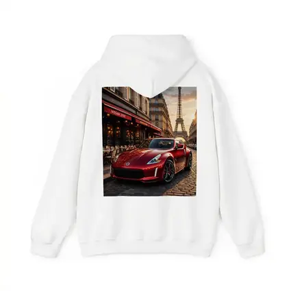 Nissan 370Z Red Sports Car Paris Streets