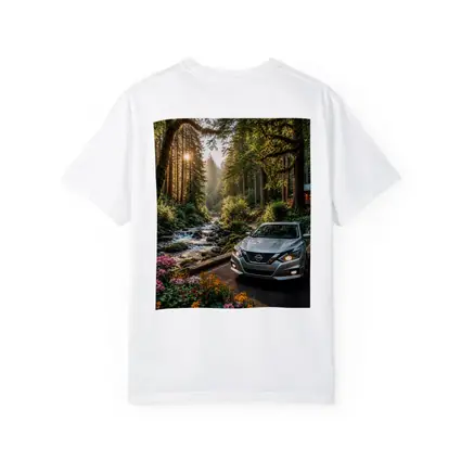 Nissan Altima Parked in Sunlit Forest