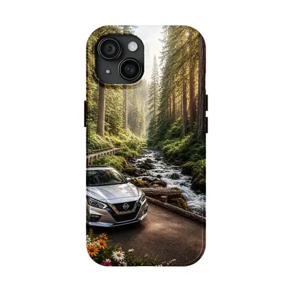 Nissan Altima Silver Car Forest Stream