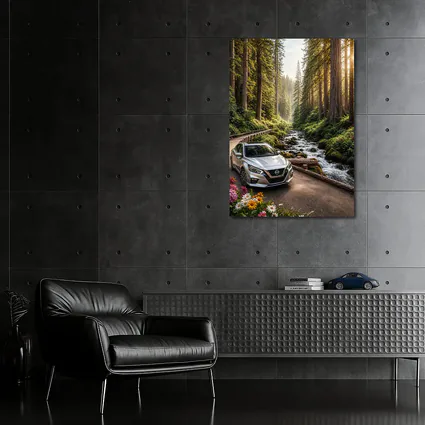 Nissan Altima Silver Car Forest Stream