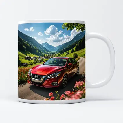 Nissan Altima Red Car Mountain Valley Road