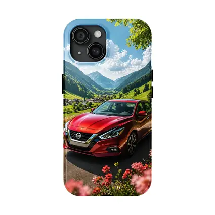 Nissan Altima Red Car Mountain Valley Road