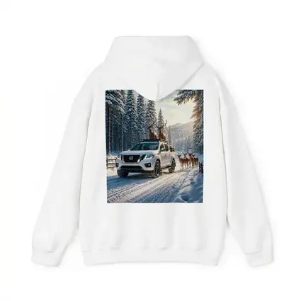 Nissan Frontier Truck Snowy Forest Deer