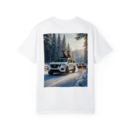 Nissan Frontier Truck Snowy Forest Deer