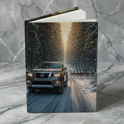 Nissan Frontier SUV Snowy Forest Deer