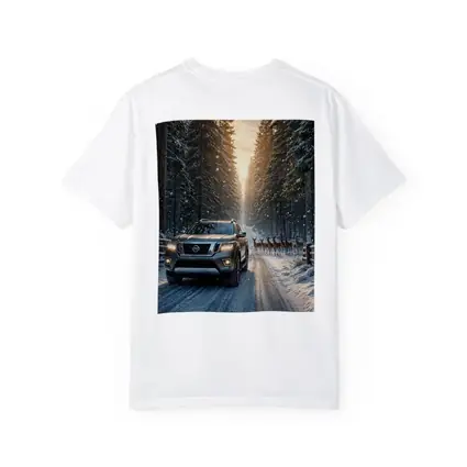 Nissan Frontier SUV Snowy Forest Deer