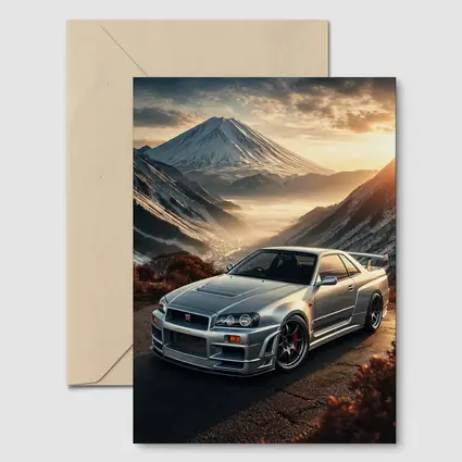 Nissan Skyline GT-R R34 Mountain Sunset