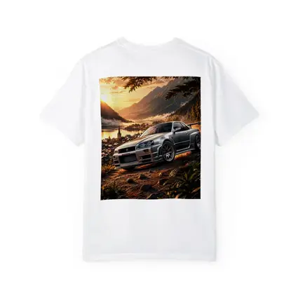 Nissan Skyline GT-R Silver Mountain Sunset