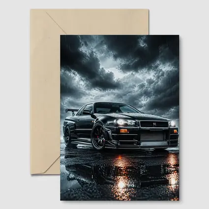 Nissan Skyline GT-R Black Rainy Storm