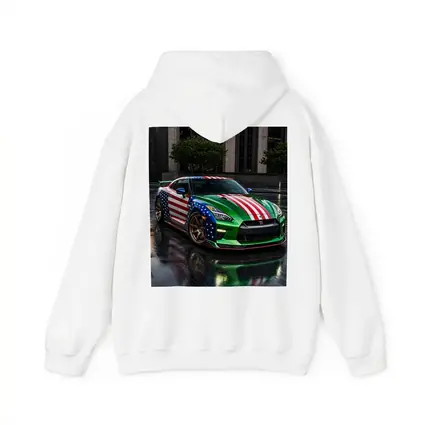 Nissan GT-R Green US Flag Rainy City
