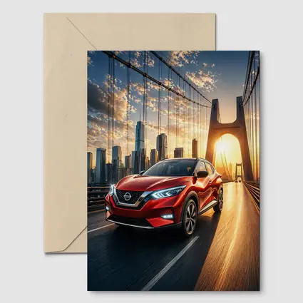Nissan Kicks Red SUV Bridge City Sunset
