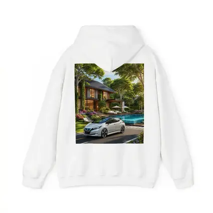 Nissan Leaf White Car Luxury Villa Pool