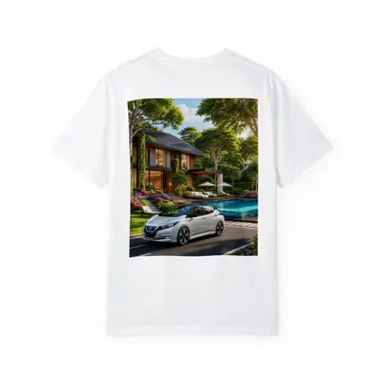 Nissan Leaf White Car Luxury Villa Pool