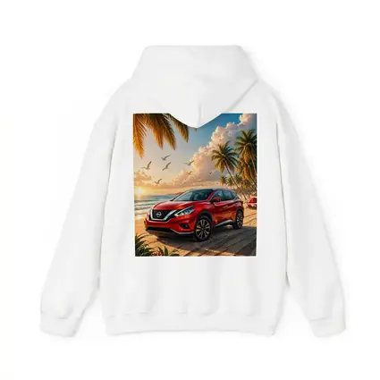 Nissan Murano Red SUV Beach Sunset