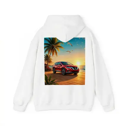 Nissan Murano Red SUV Tropical Beach Sunset