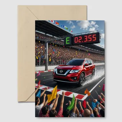 Nissan Pathfinder Racing Track Crowd Celebration