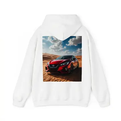 Nissan Red Hatchback Parked On Desert Dunes
